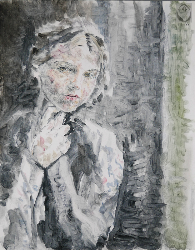 oil on paper - olio su carta di Piro